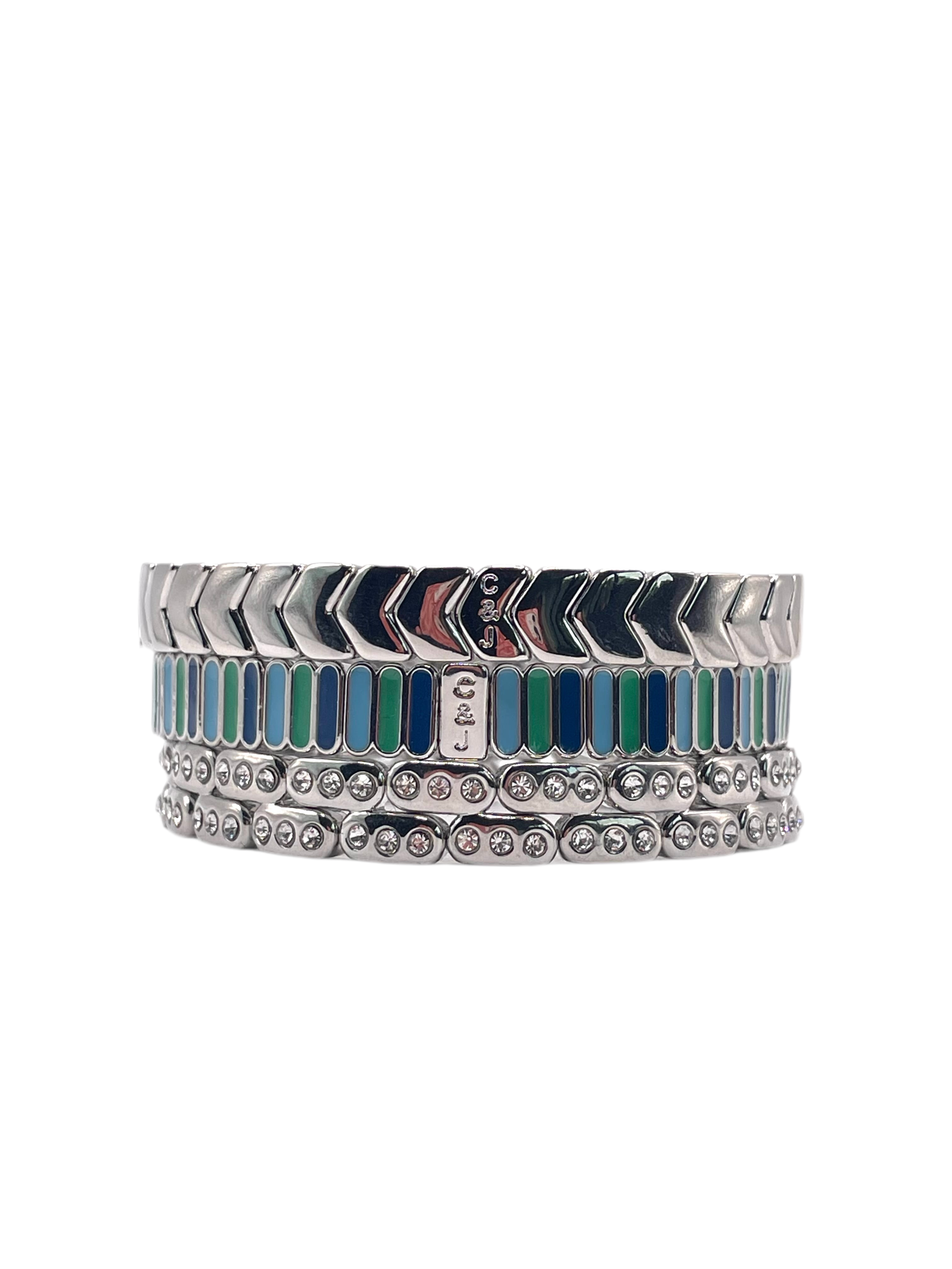 Vertical Lines Silver Stack