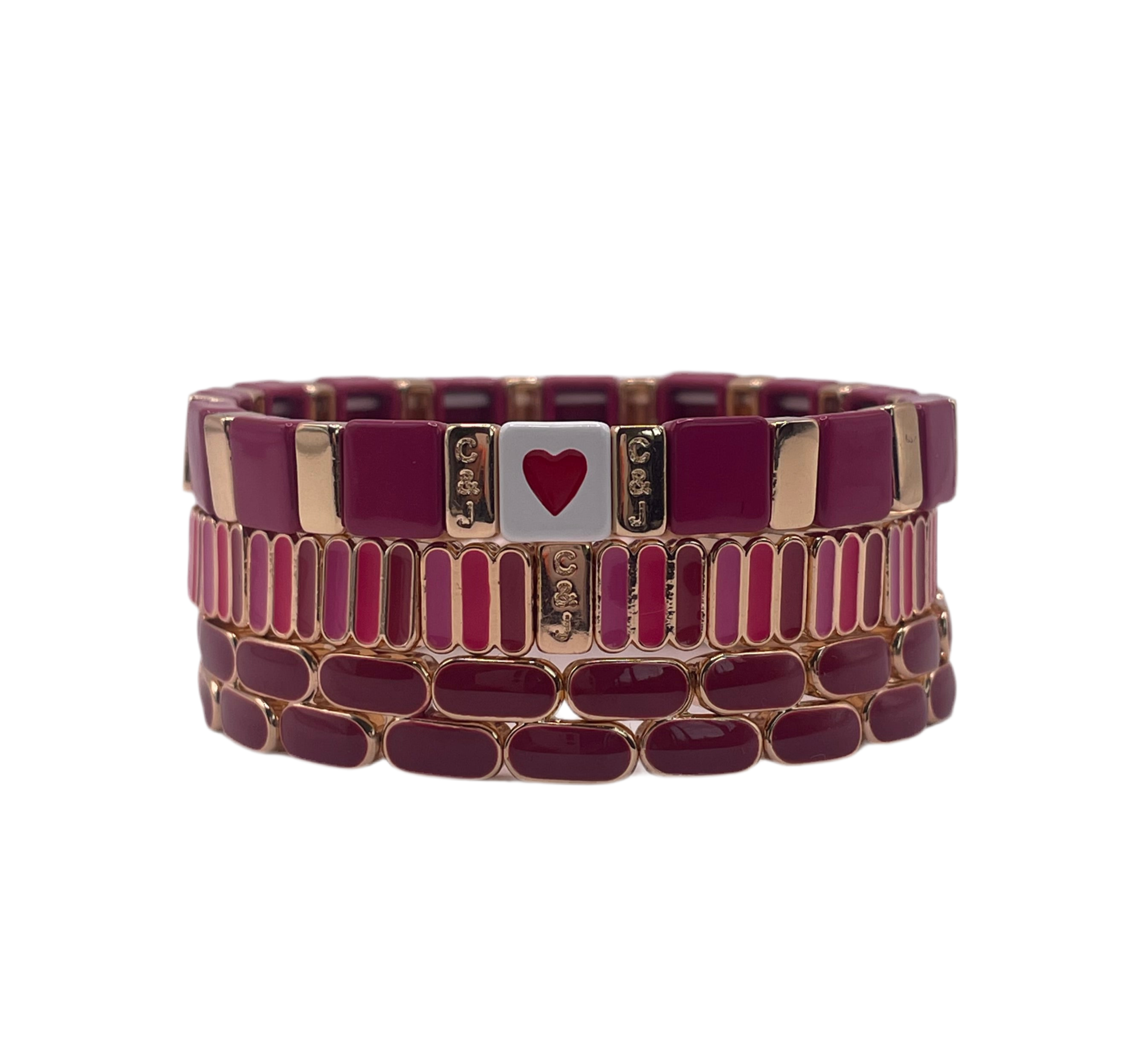 Heart of Goals No 14 Burgundy, Shine & Verticle Lines Stack