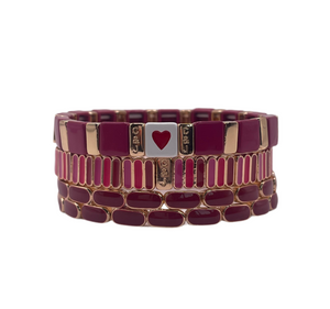 Heart of Goals No 14 Burgundy, Shine & Verticle Lines Stack