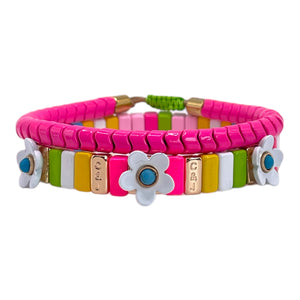 Crazy Wild Daisy No 3 & Hot Pink Zig Zag Mini Stack