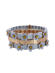 Crazy Daisy White No 1 & Rocky Cubes Gold Mini Stack